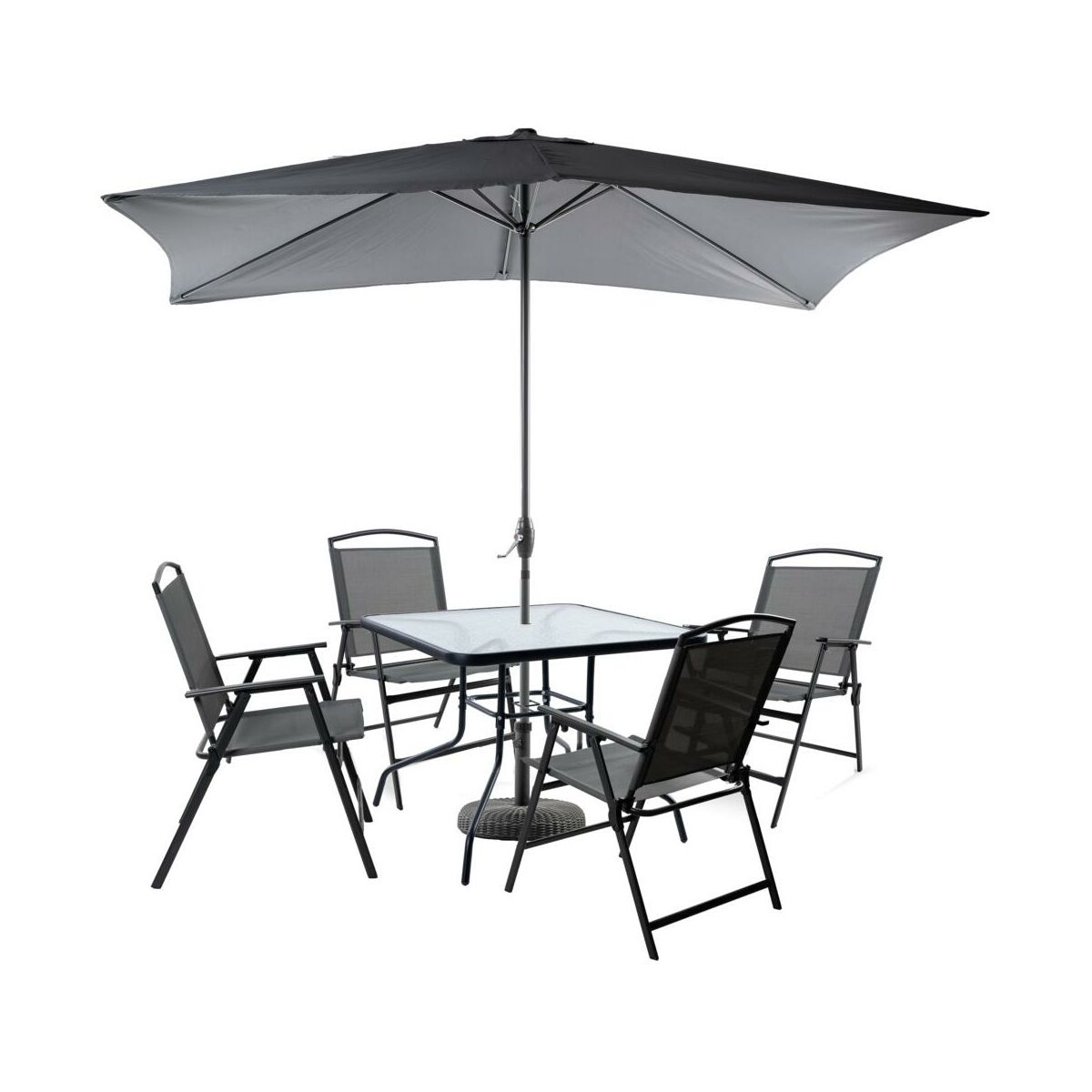 Meble ogrodowe jadalniane Risari antracytowe Corciano