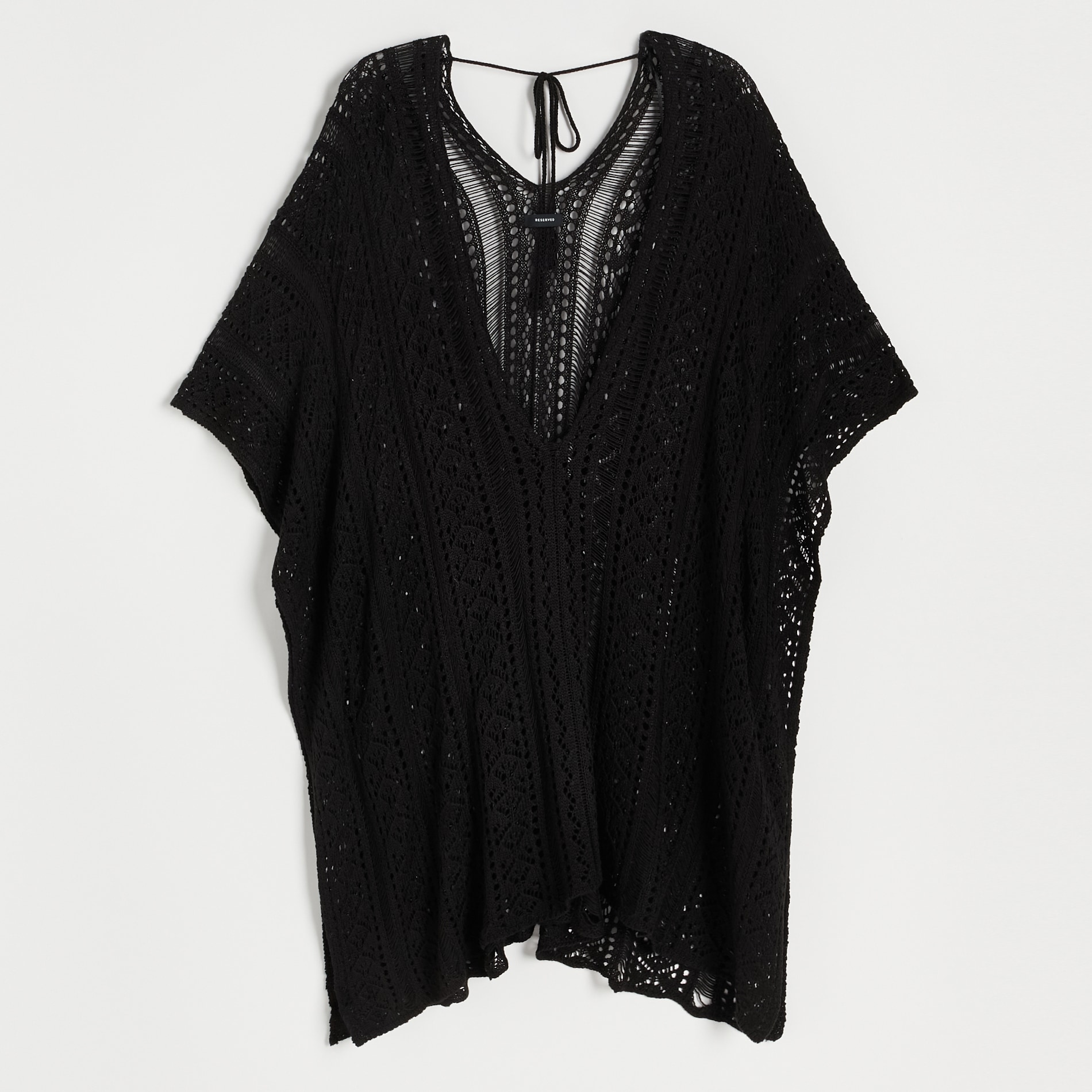 Reserved - Ażurowa narzutka - Czarny