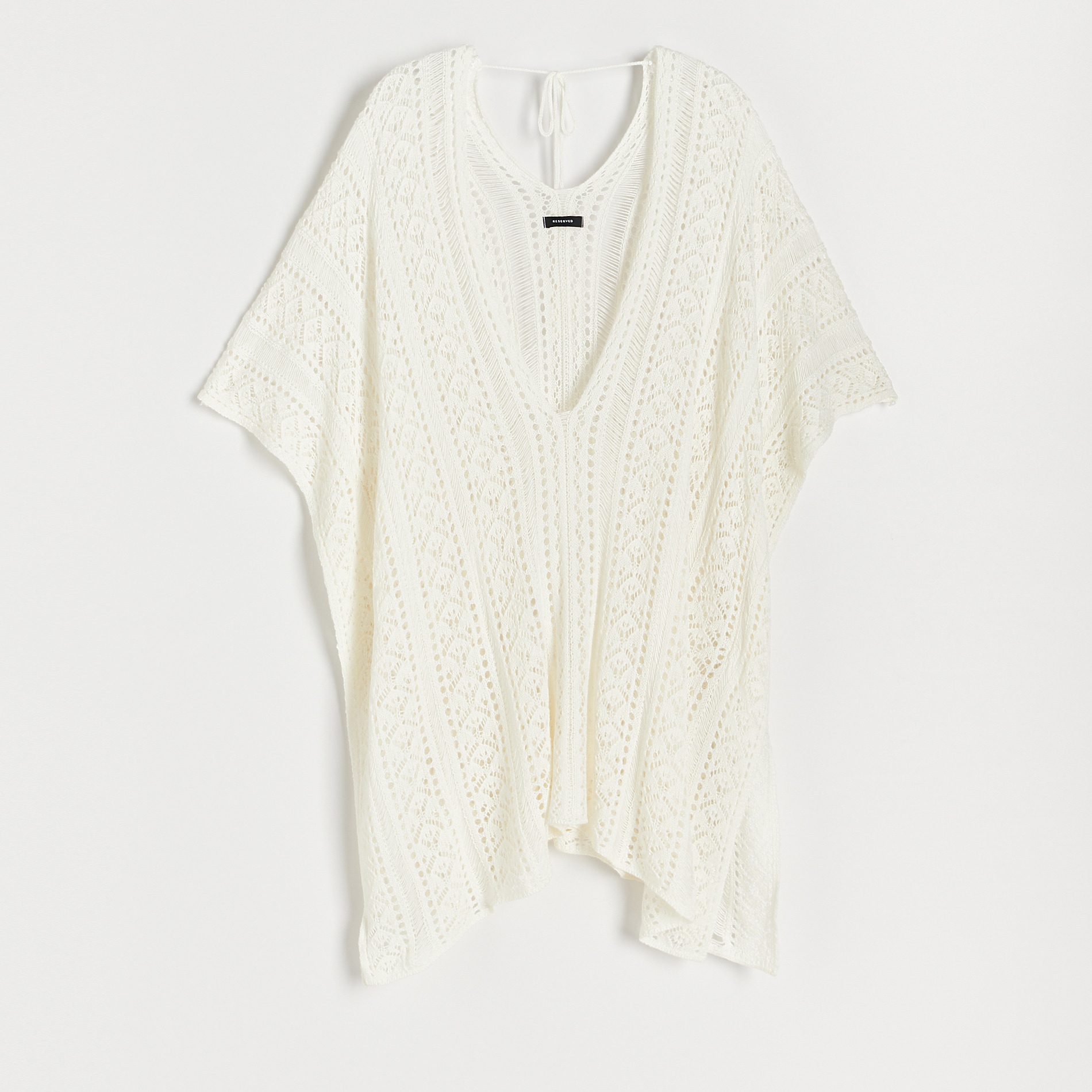 Reserved - Ażurowa narzutka - Kremowy