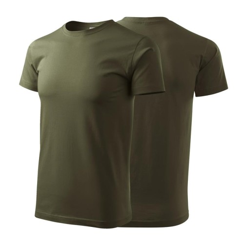 Koszulka military z krótkim rękawem z logo na sercu męska z nadrukiem logo firmy 160g BASIC129 kolor 69 koszulka krótki rękaw