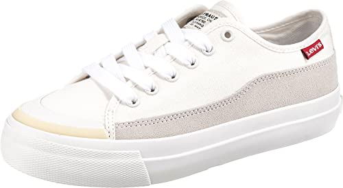Levis Football and Accessories Square Low S, trampki damskie, błyszczące białe, 41 EU