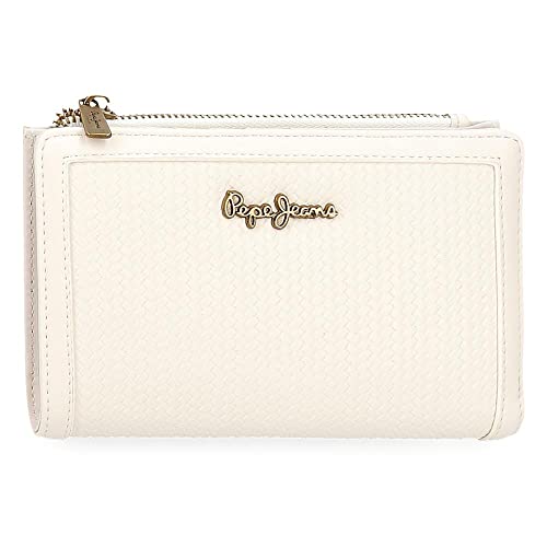 Pepe Jeans Lena Portfel z wizytówką Biały 17x10x2 cms Skóra syntetyczna, Biały, Cartera con Tarjetero, Portfel z karty