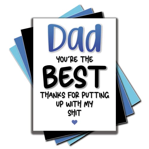 Jesting Jackass Kartka dla taty karty na Dzień Ojca zabawna karta taty 'You 'Re The Best Thanks For Putting Up With My Sh*t kartka z podziękowaniami najlepszy tata rodzic rodzina C176