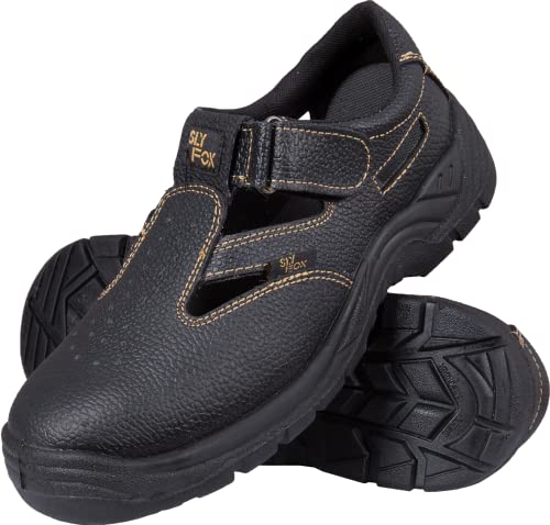 Ogrifox OX-SLX-S-SB Buty robocze męskie, damskie, sandały, buty ochronne, ISO EN20345, czarno-złote, rozmiar 36