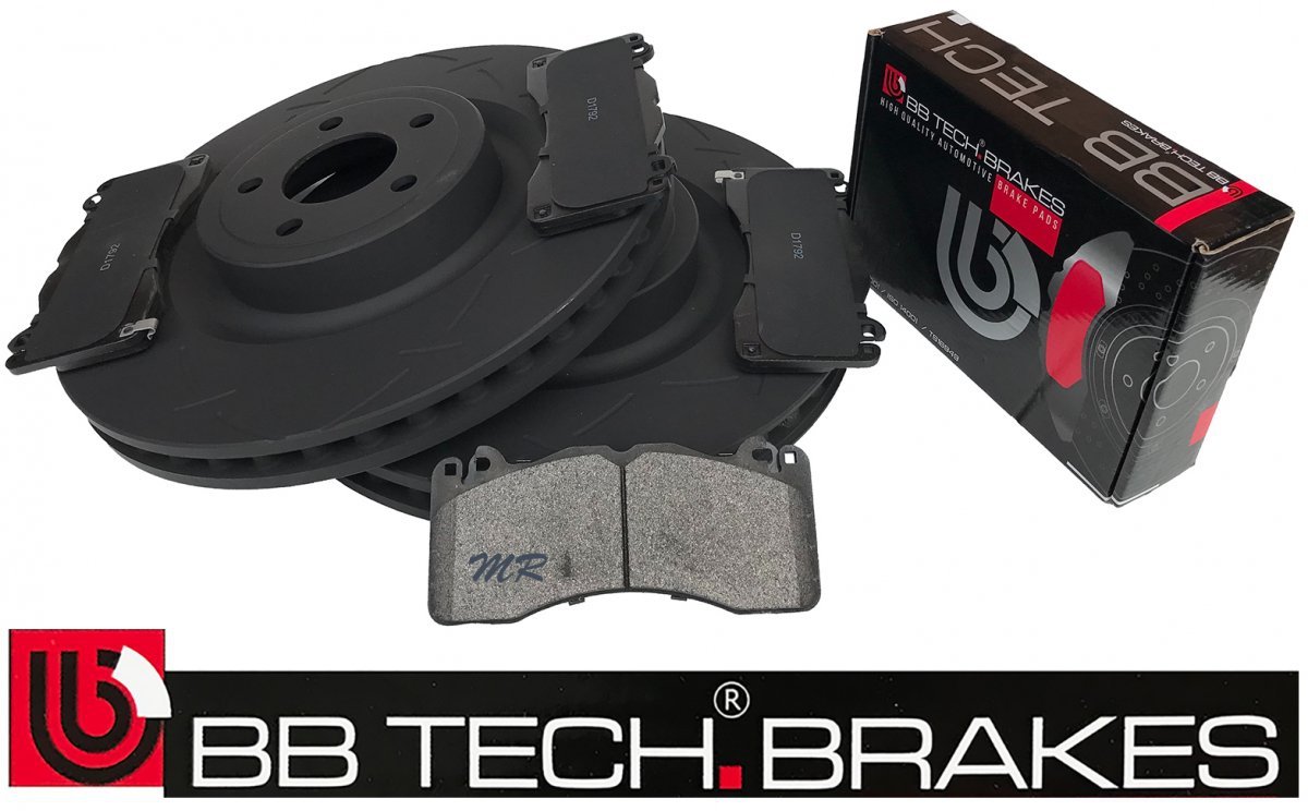 Przednie klocki + NACINANE tarcze hamulcowe 380mm BB-TECH Ford Mustang 5,0 V8 2015- brembo system
