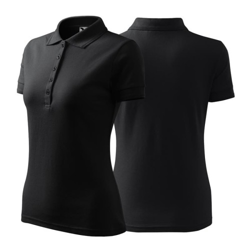 Koszulka ebony gray polo z logo na sercu damska z nadrukiem logo firmy 200g 210 kolor 94 koszulka polo