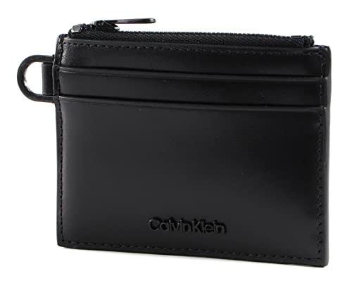Calvin Klein Męski Median 4CC uchwyt z portfele z zamkiem błyskawicznym, Ck Black, jeden rozmiar, Ck czarny, Rozmiar Uniwersalny