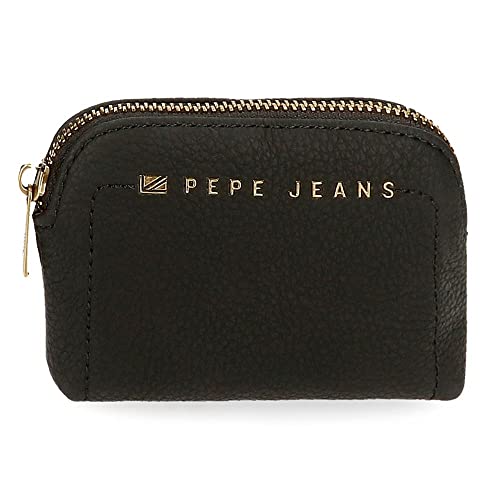 Pepe Jeans Diane Portfel Czarny 12x8x2 cms Skóra syntetyczna, czarny, Monedero, portmonetka