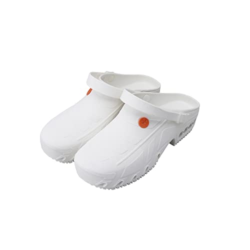 Oxypas Buty robocze damskie - antystatyczne i antypoślizgowe buty ochronne męskie, lekkie chodaki do stosowania w medycynie, pielęgnacji i gastronomii, antybakteryjne, Oxyclog, białe 37/38 UE