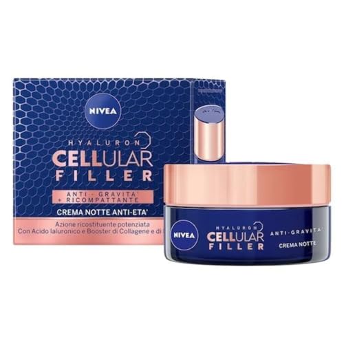 NIVEA CELLULAR EXPERT LIFT Krem na noc Anti-aging Wielowymiarowy 50 ml, Krem na noc z czystym Bakuchiol i 2 rodzaje kwasu hialuronowego, Krem przeciwzmarszczkowy na noc