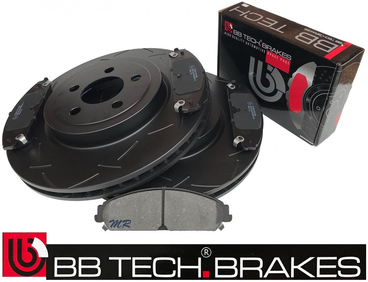 Klocki oraz NACINANE tarcze hamulcowe przednie 345mm BB-TECH Chrysler 300C