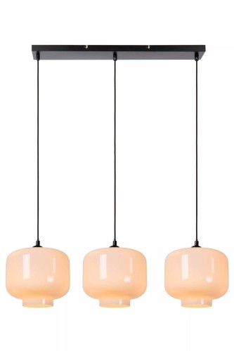 Lucide Medine 46413/03/61 lampa wisząca zwis 3x40W E27 biała/czarna