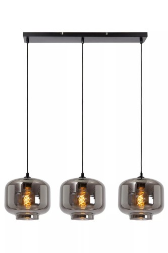 Lucide Medine 46413/03/65 lampa wisząca zwis 3x40W E27 dymiona/szara