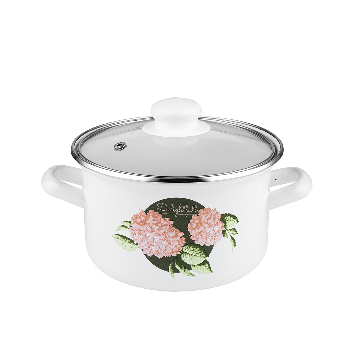 Garnek emaliowany na indukcję i gaz Emalia Polska Pleszew Hortensja 18 cm 2,6 l