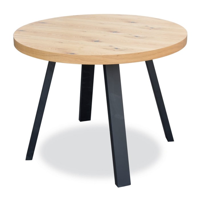 Stół rozkładany okrągły S3 Ø 100 + (2x50) fornir dębowy