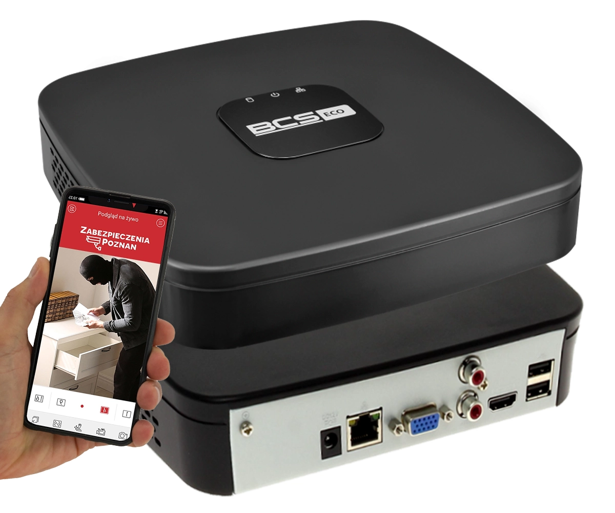 Rejestrator IP BCS-L-SNVR0801-4KE LINE Analityka na 8 kamer IP do 8MPx