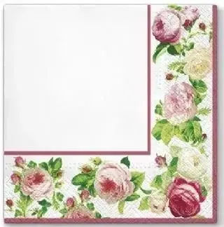 Serwetki Rosy frame gold 33x33cm 20szt - PAW