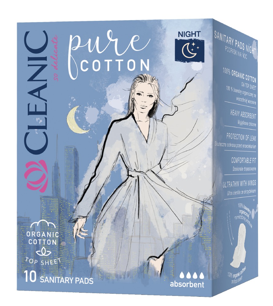 Cleanic Pure Cotton Night Podpaski 10 szt.