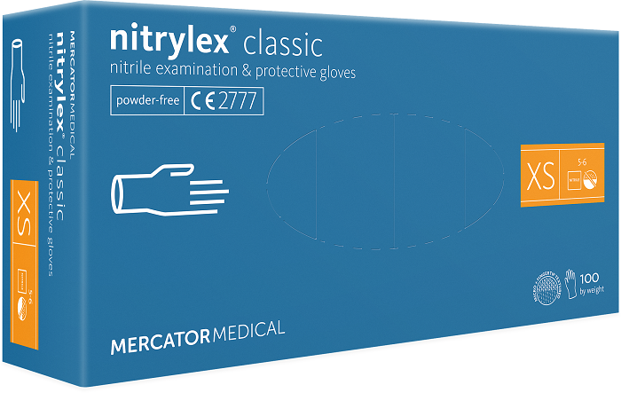 Mercator Medical Mercator Rękawiczki diagnostyczne nitrylex classic XS - 100 sztuk RD30019001