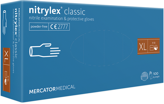 Mercator Medical Mercator Rękawiczki diagnostyczne nitrylex classic XL - 100 sztuk RD30019005