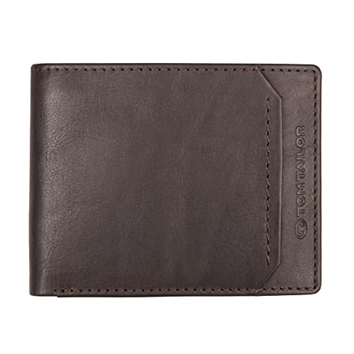 TOM TAILOR Męski portfel Sam (format dżinsowy), ciemny brąz, jeden rozmiar, Dark Brown, jeden rozmiar