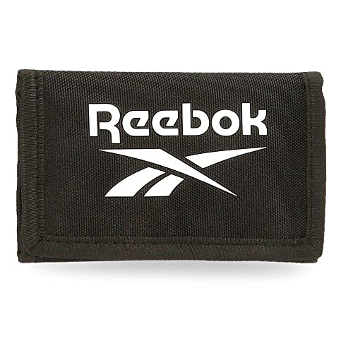 Reebok Boston Portfel Czarny, 13x8x2,5 cm, Poliester Portfel, czarny, Cartera con Monedero, Portfolio z portfelem
