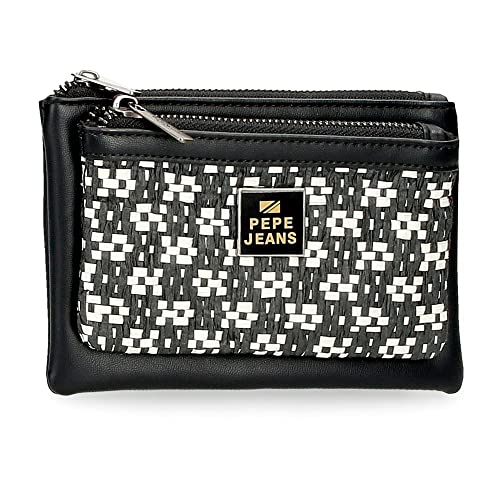 Pepe Jeans Lana Portfel Neceser Czarny 17x9x2 cms Skóra syntetyczna, czarny, Monedero Neceser, Portfel potrzebny