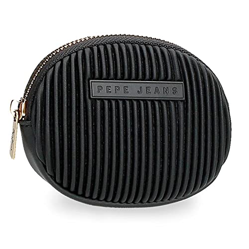 Pepe Jeans Aurora Portfel Czarny 11,5x8,5x1,5 cm Skóra syntetyczna, czarny, Monedero, portmonetka