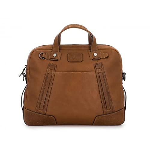 Scharlau Mała aktówka Route 69 w stylu vintage ze skóry w kolorze wielbłądziego, BR06-L02CA, jasnobrązowy, 34 x 28 x 5 cm, aktówka