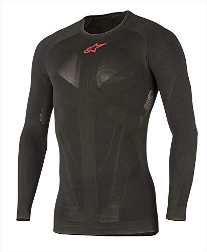 Alpinestars Męska 1750217-13-XS/S Tech Top koszulka z długim rękawem Xs/Sm, czarna czerwona, S