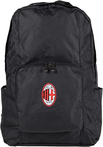 AC Milan 141853, Plecak wielokrotnego użytku Unisex-Dorosły, Czarny, Duży, Czarny