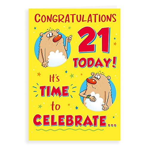 Humour Milestone wiek kartka urodzinowa wiek 21 M - 23 x 15 cm - Regal Publishing