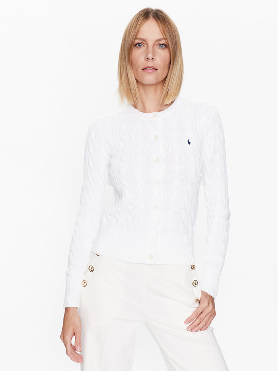 Polo Ralph Lauren Kardigan 211891643001 Biały Regular Fit