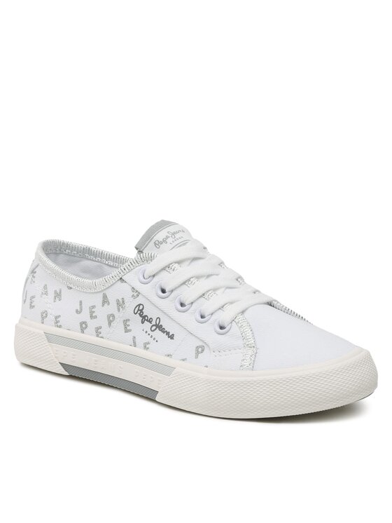 Pepe Jeans Tenisówki Brady Shine G PGS30562 Biały