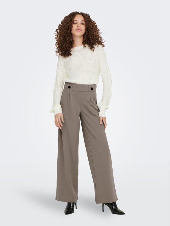 JDY Spodnie materiałowe 15208430 Beżowy Wide Leg