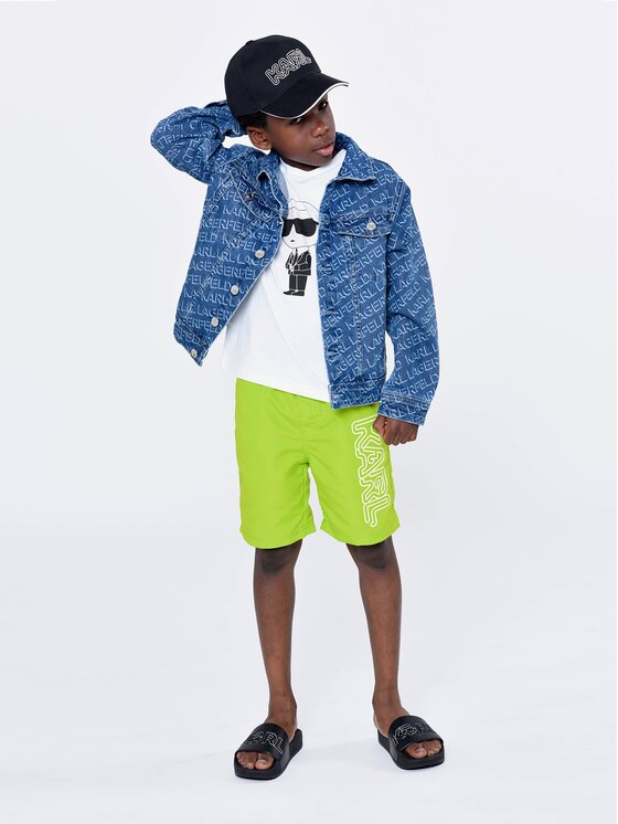KARL LAGERFELD Szorty kąpielowe Z90049 Zielony Regular Fit