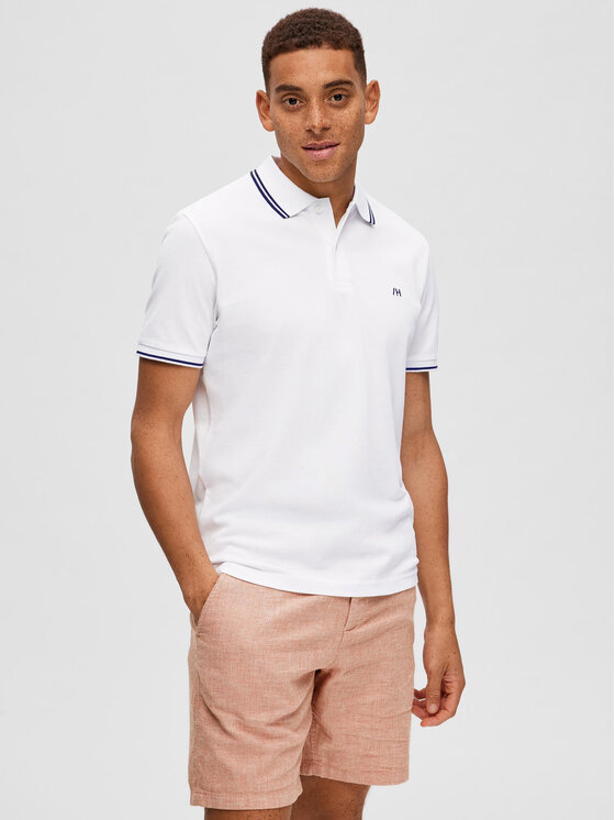 Selected Homme Polo 16087840 Biały Regular Fit