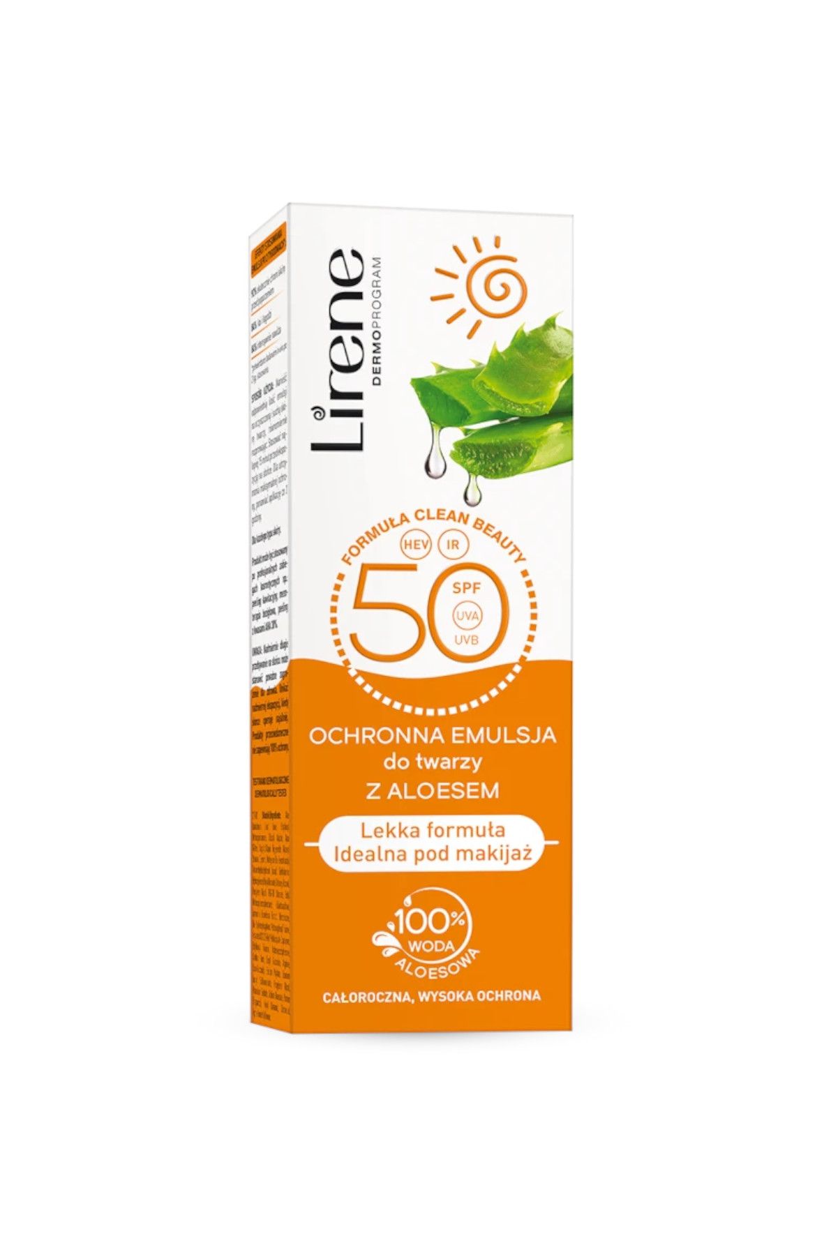 Lirene SUN Ochronna emulsja do twarzy z aloesem - SPF 50 50 ml