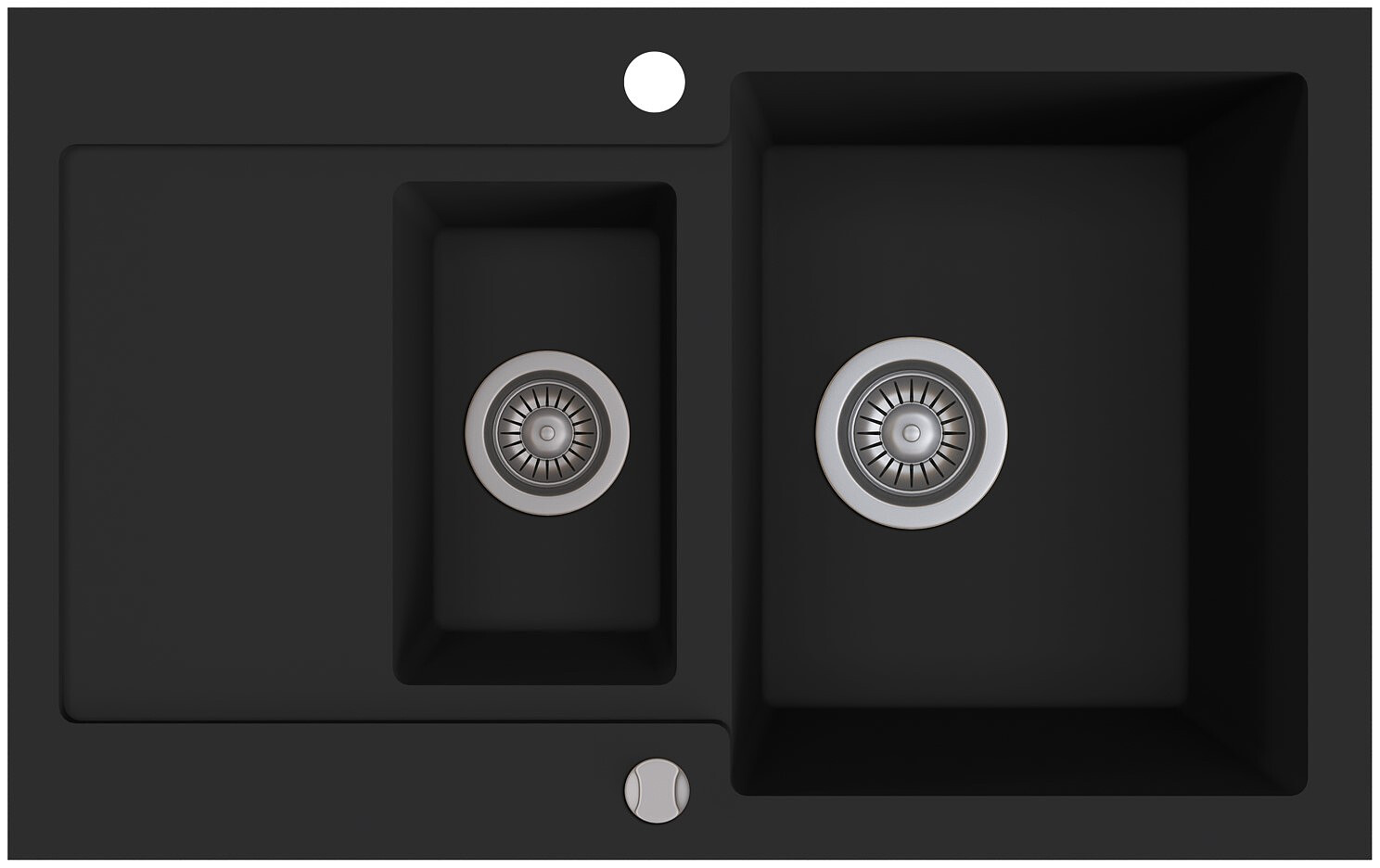 Zlewozmywak granitowy Kernau KGS H 6080 1,5B1D Deep Black
