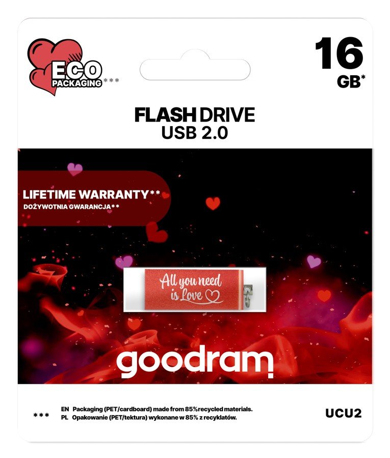 GOODRAM 16 GB USB 2.0 Czerwono-biały