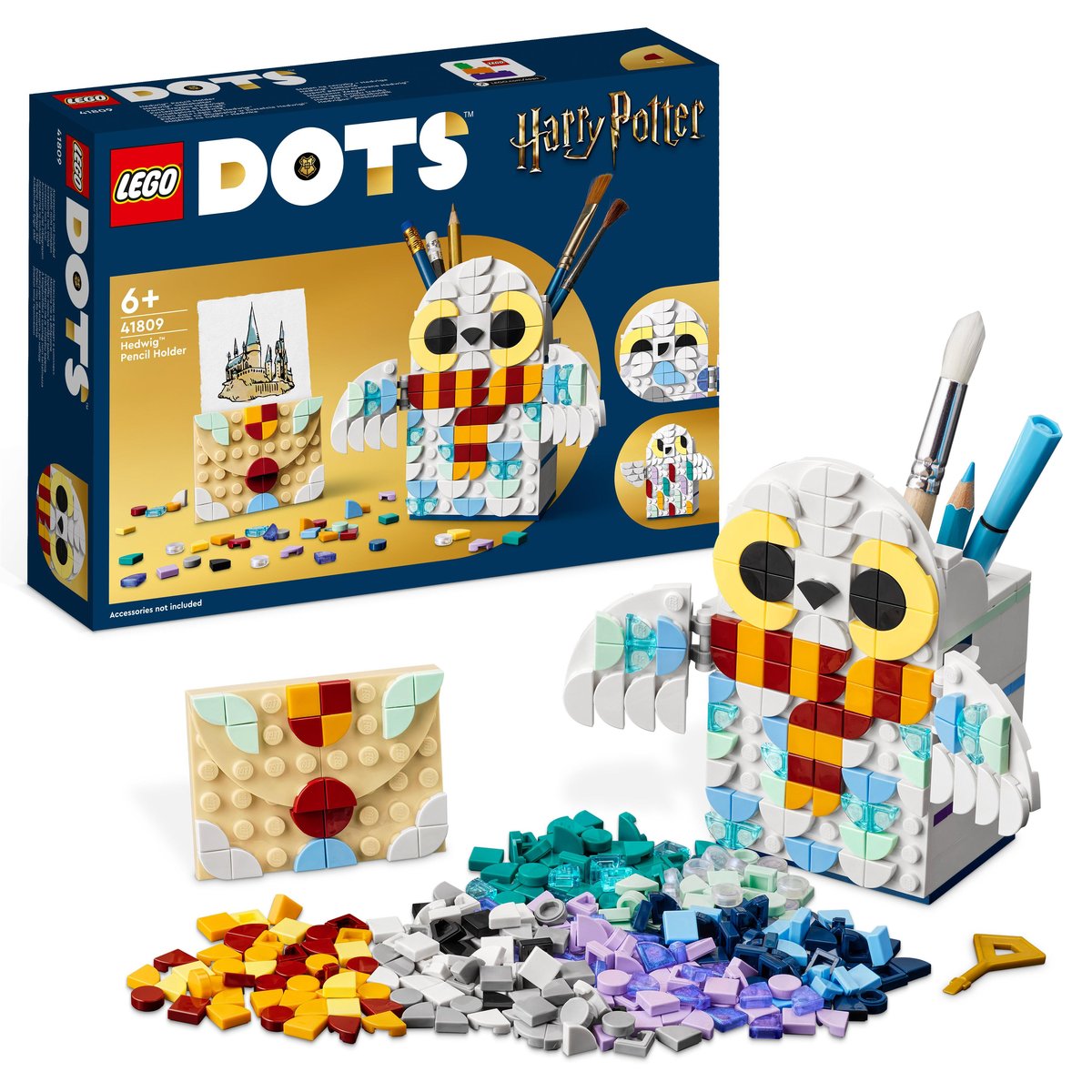 LEGO DOTS Pojemnik na długopisy w kształcie Hedwigi 41809