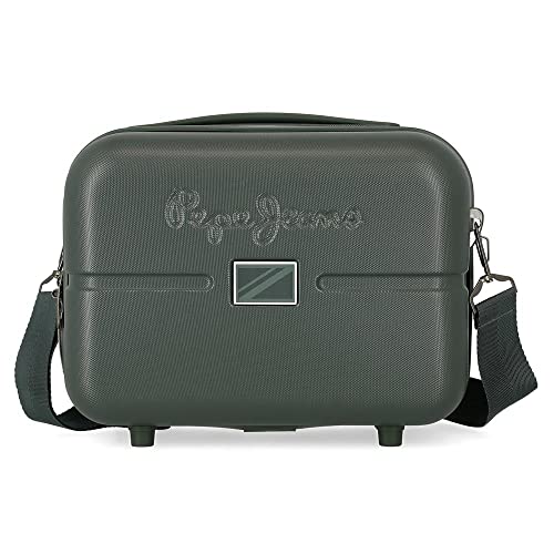 Pepe Jeans Accent Neceser Adaptable Obudowa na messenger Zielony 29x21x15 cms Sztywny ABS 9,14L 0,84 kg, Zielony, Neceser Adaptable con Bandolera, kosmetyczka z paskiem na ramię