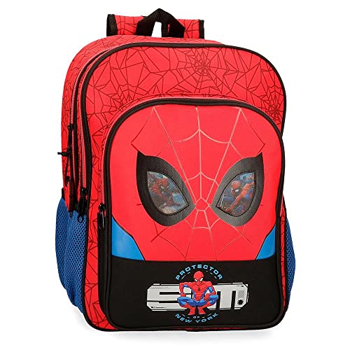 Marvel Spiderman Protector Plecak szkolny Dzieci, Czerwony, Mochila Escolar Doble Compartimento con Carro, Plecak szkolny podwójny schowek z wózkiem