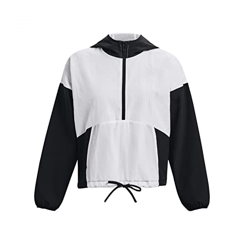 Under Armour Womens Warmup Tops Woven Graphic Jacket, Black, 1377550-001, LG