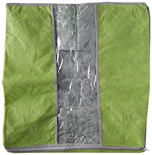 PARENCE.- Zestaw 3 kieszeni do przechowywania pod łóżkiem z uchwytami 50 * 45 * 30 CM/zestaw 3 torebek na zamek błyskawiczny - Etui na ubrania, pościel, poduszki, zabawki - Kolor zielony