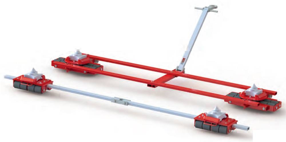 Zestaw podwozi transportowych, 24 tony, 4 punkty podparcia, rolki 85 mm 49981266