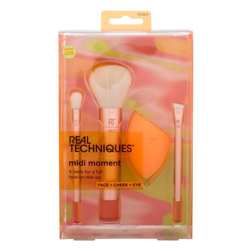 Real Techniques Midi Moment Brush + Sponge Set pędzel do makijażu zestaw