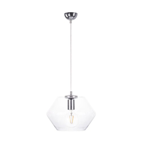 Keter Lighting Eve lampa wisząca 1x60W srebrny/szkło przezroczyste 900