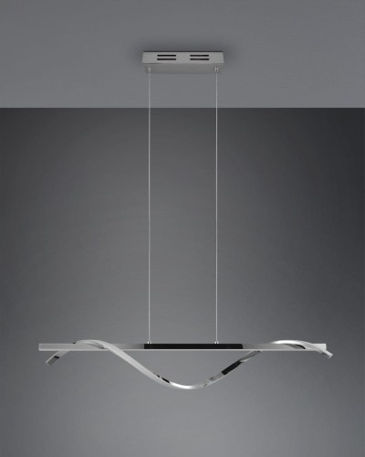 Trio Leuchten Designerska lampa wisząca ze stali z 3-stopniowym ściemnianiem LED - Sander