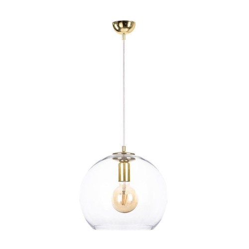 Keter Lighting Noe lampa wisząca 1x60W złoty/szkło przezroczyste 899